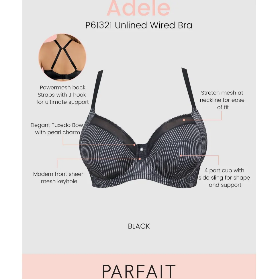 Buy Adele Unlined Wired Full Cup Bra-Black Stripe