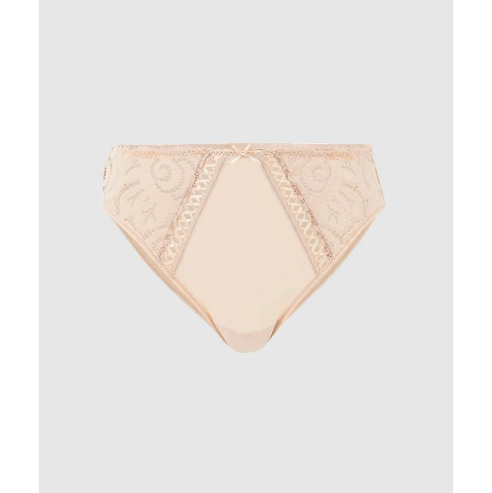 Buy Amélie Microfibre & Lace Bikini Brief-Beige Blush