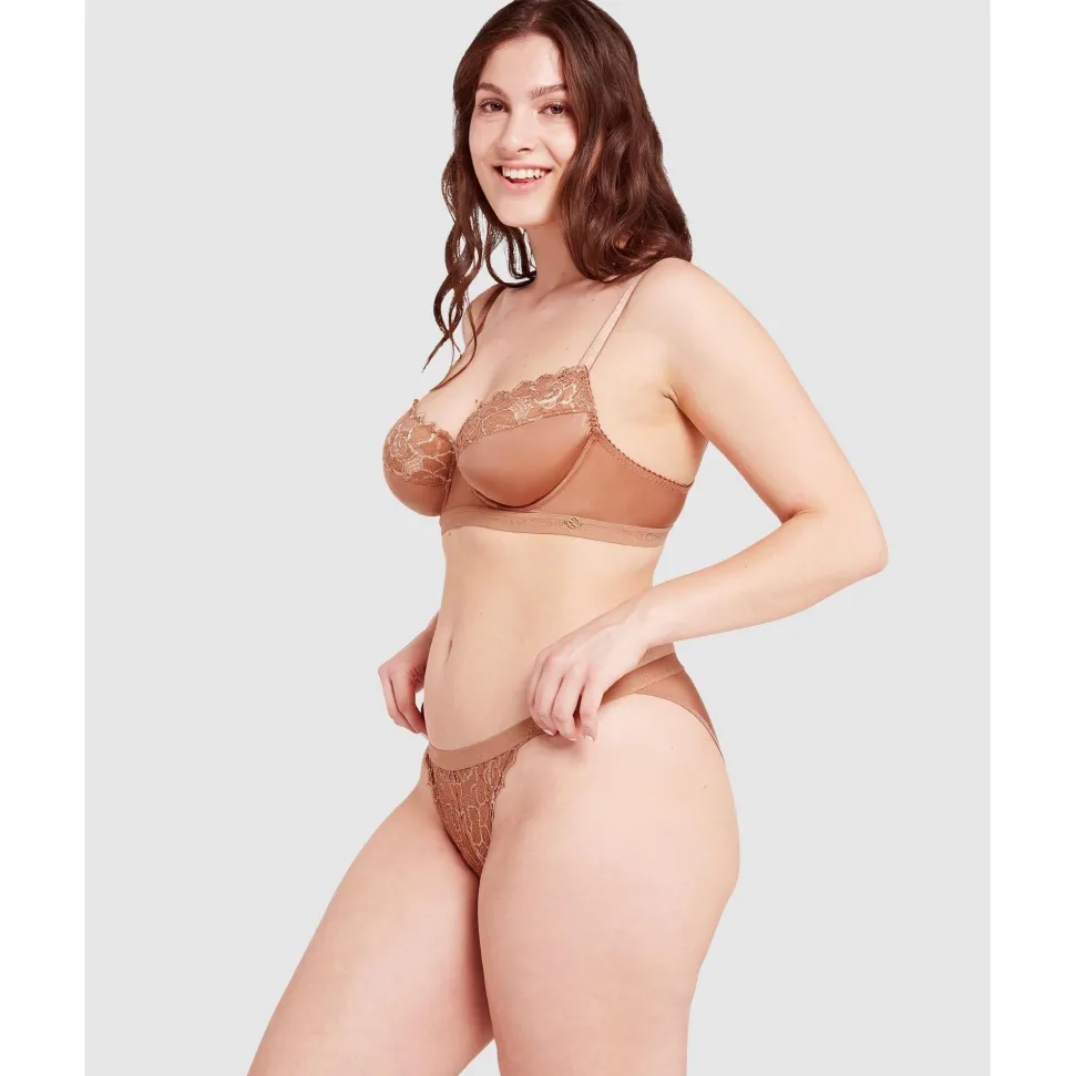 Buy Arum Gloss Tanga Side Lace Hipster Brief-Mocha Mousse