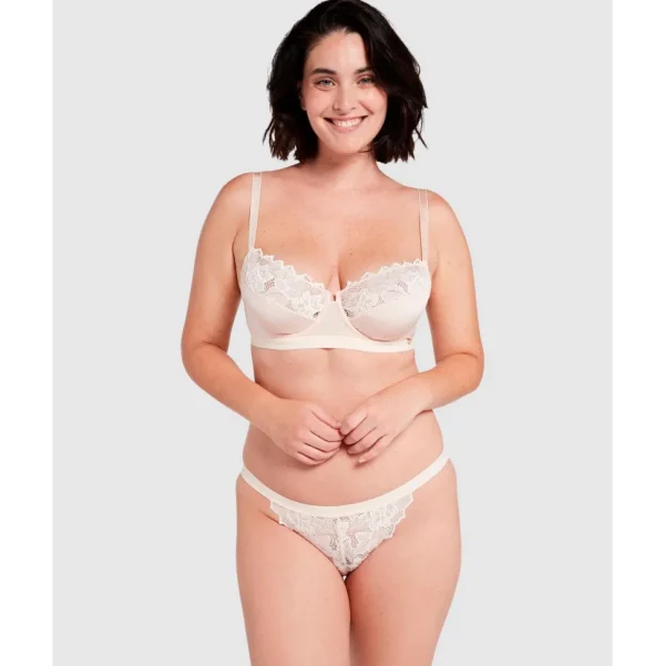 Buy Arum Gloss Tanga Side Lace Hipster Brief-Powder Ivory