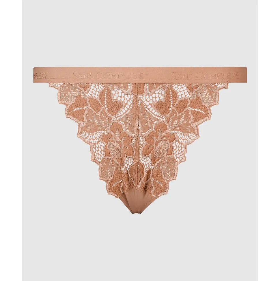 Buy Arum Gloss Tanga Side Lace Hipster Brief-Mocha Mousse