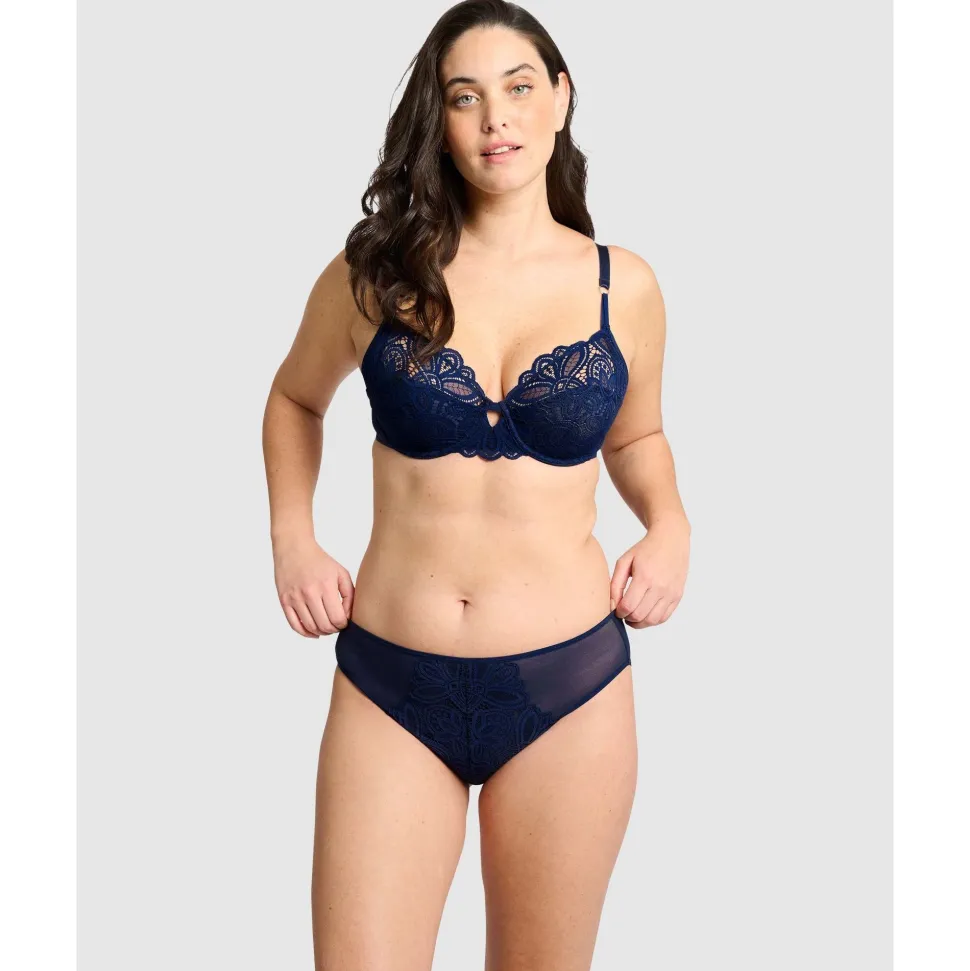 Buy Attirance Low Rise Mesh & Lace Bikini Brief