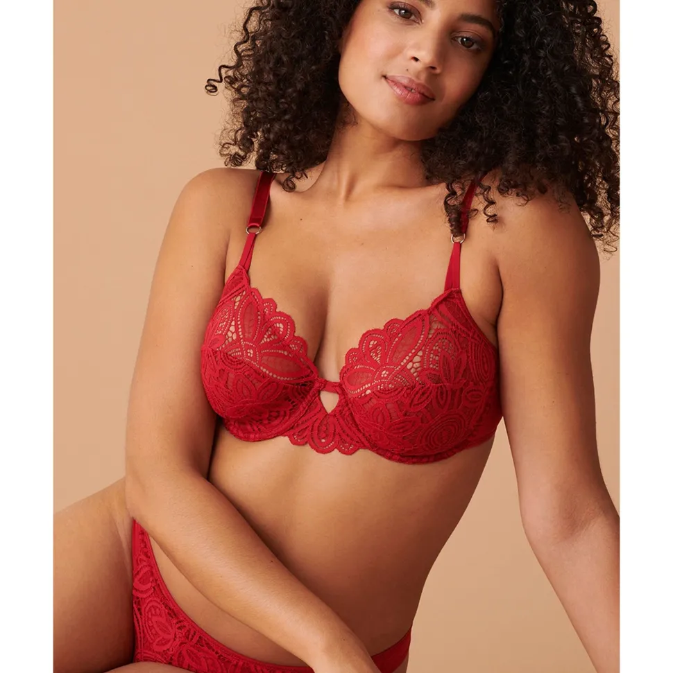 Buy Attirance Low Rise Mesh & Lace Thong-Jester Red