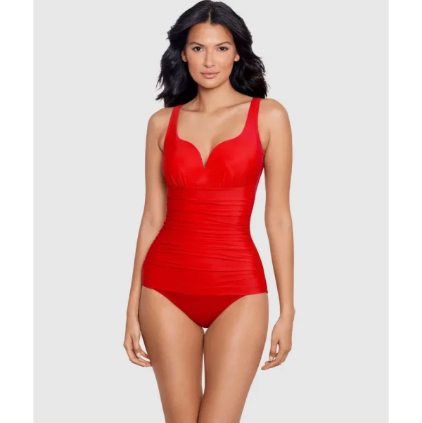 Buy Cherie Sweetheart Plunge Ruched One Piece Shaping Swimsuit-Cayenne