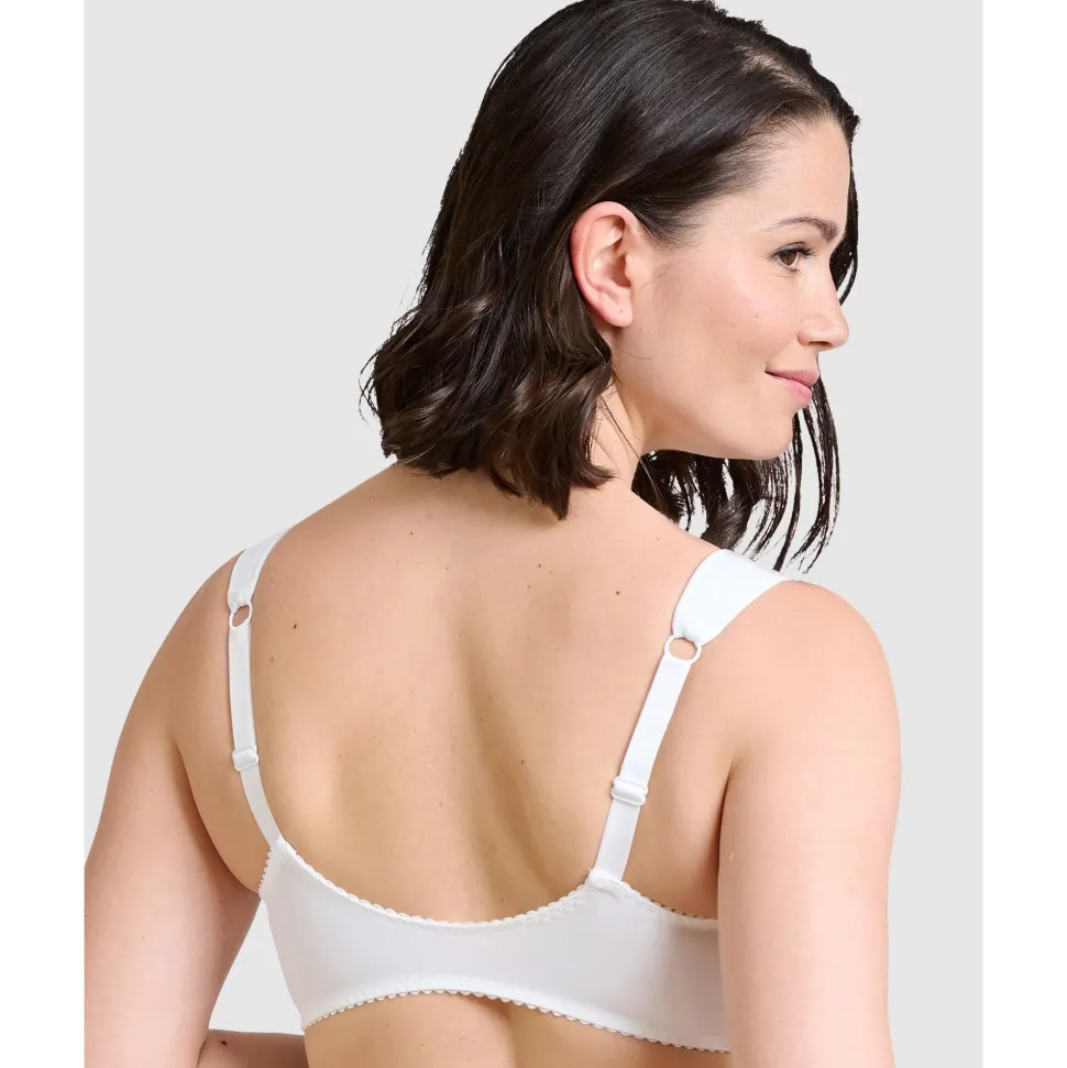 Buy Clara Wirefree Front Closure Bra with Lace-White