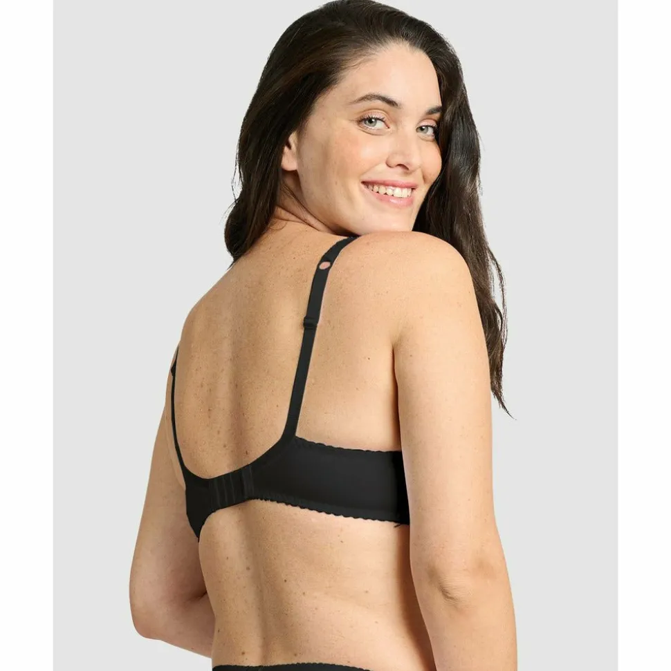 Buy Coton d'Arum Organic Cotton Wirefree Lacy Bra-Black