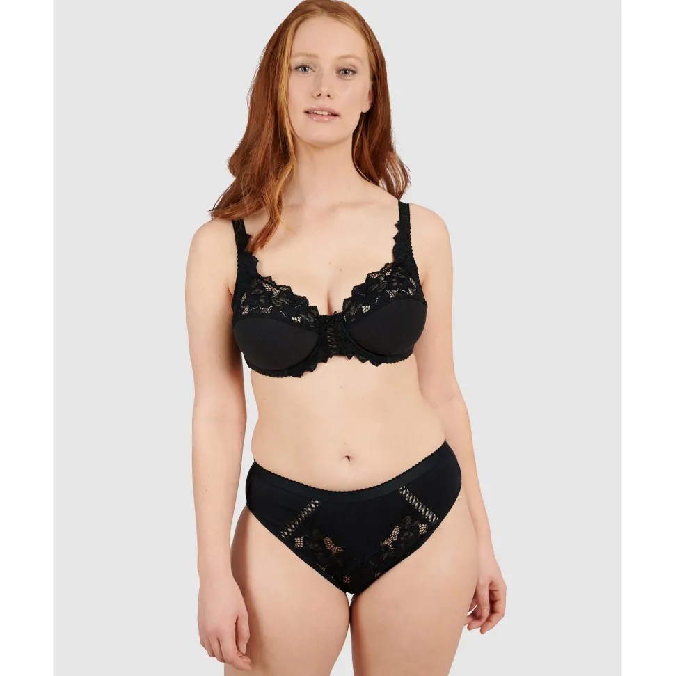 Buy Coton d'Arum Organic Cotton Underwire Bra-Black