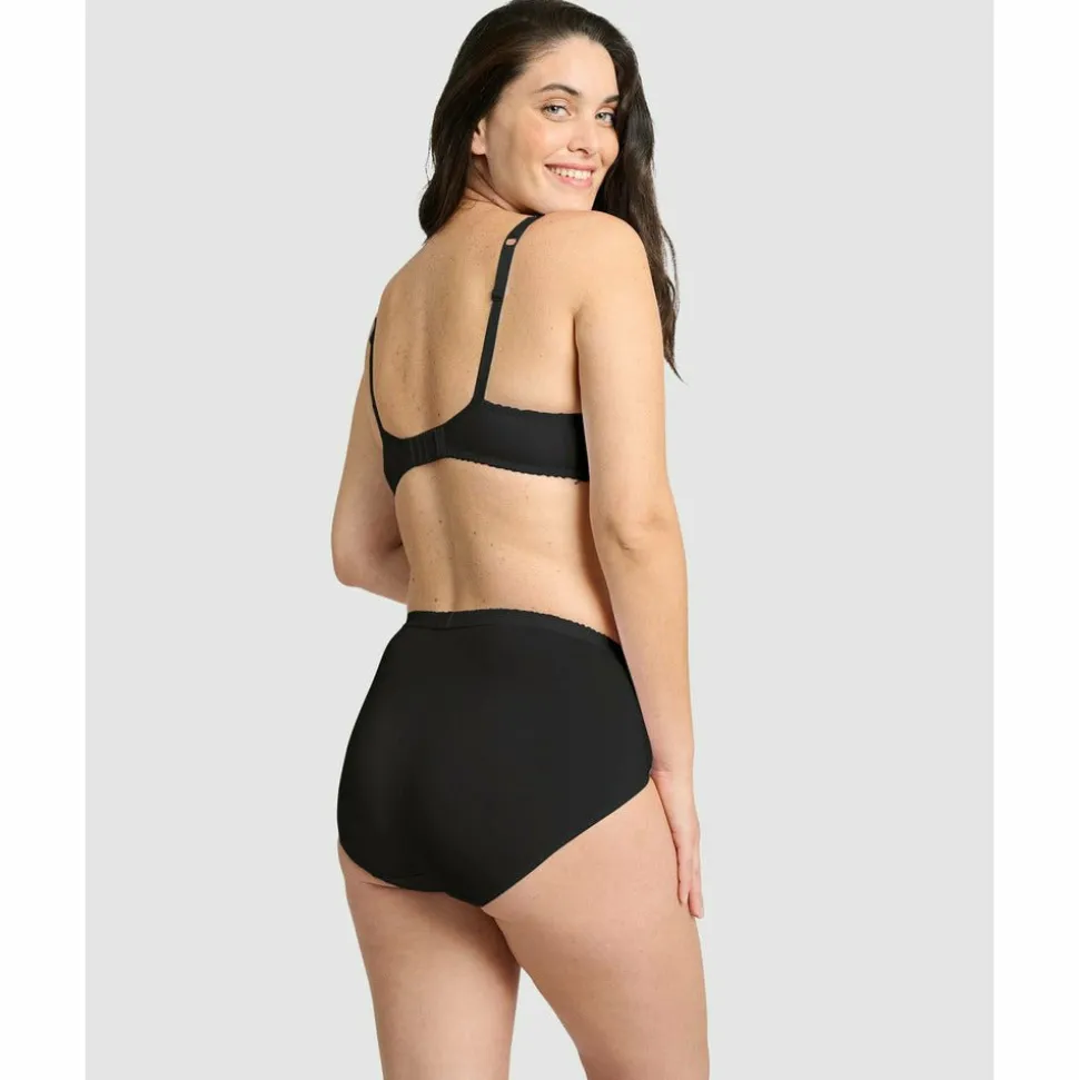 Buy Coton d'Arum Organic Cotton Wirefree Lacy Bra-Black