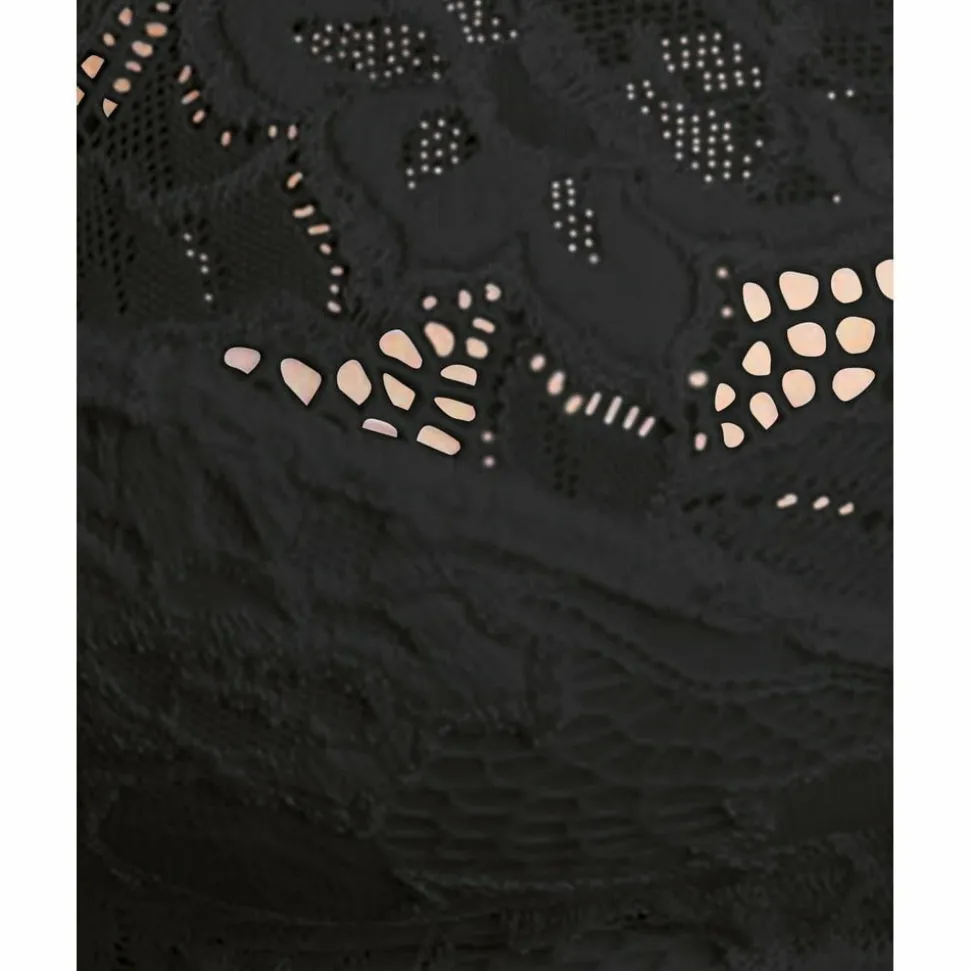 Buy Coton d'Arum Organic Cotton Wirefree Lacy Bra-Black