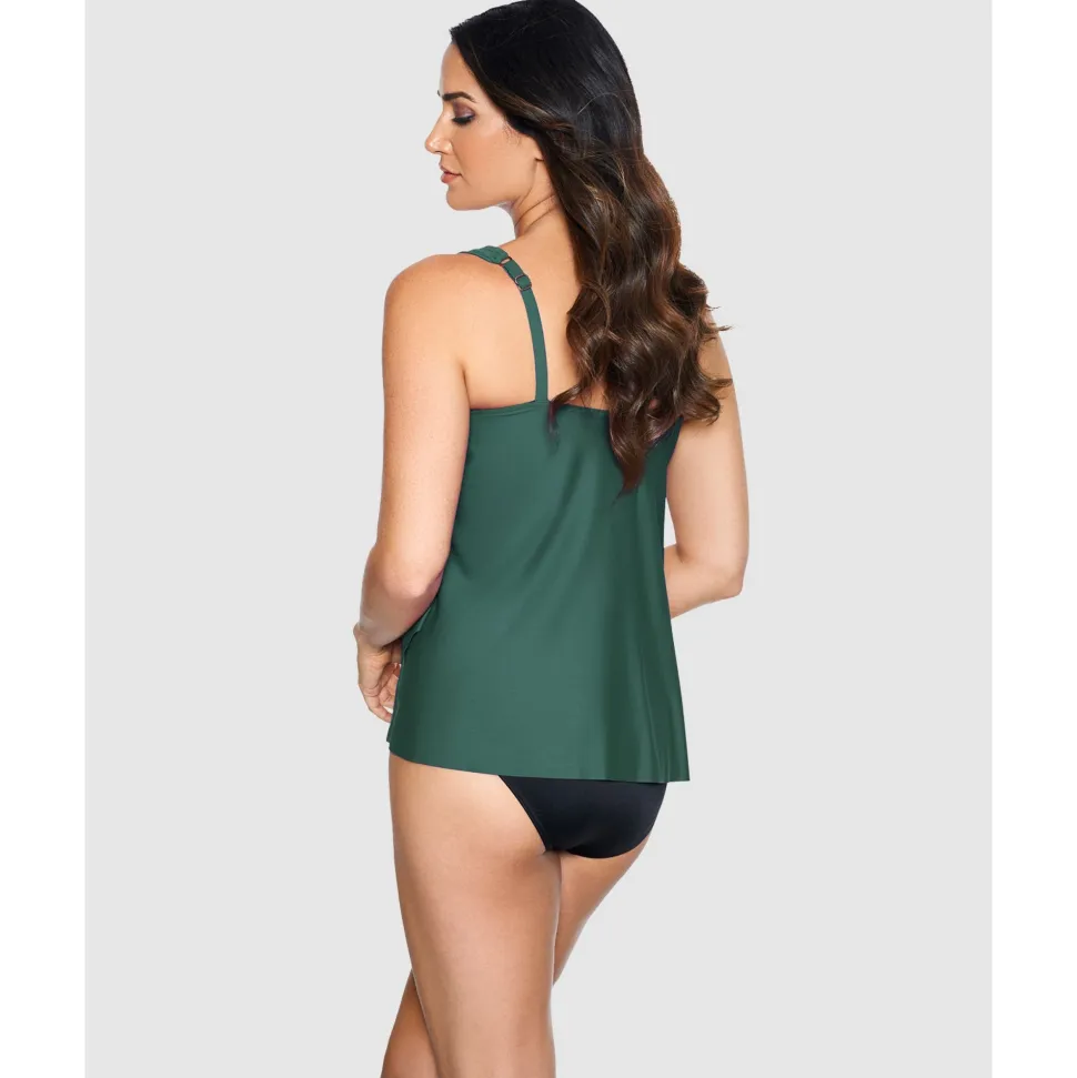 Buy Dazzle Underwired Draped Tankini Top