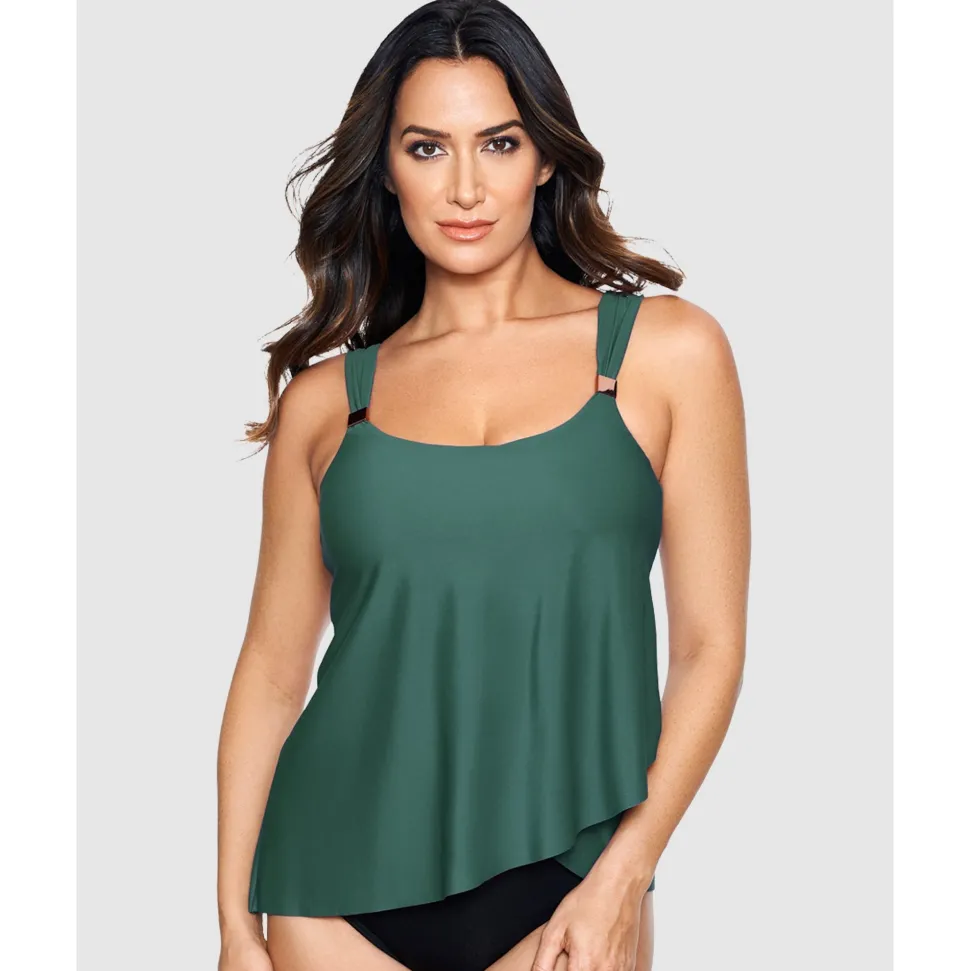 Buy Dazzle Underwired Draped Tankini Top