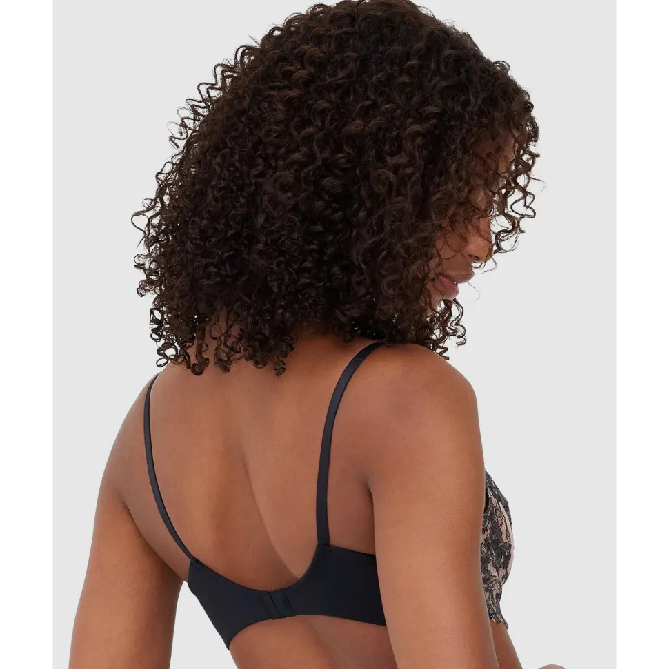 Buy Entice Wired Sheer Lace Balconette Bra Black/Nylon