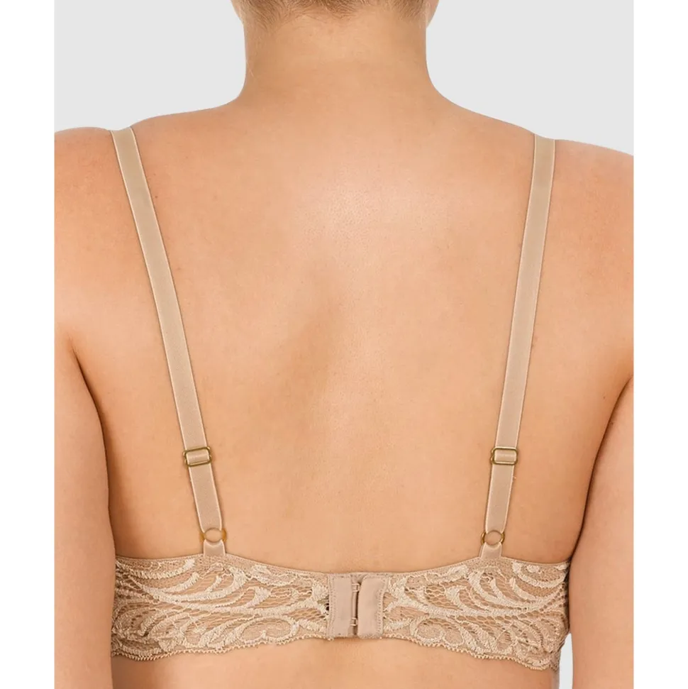 Buy Feathers Lightly Padded Wired Plunge Bra Cafe