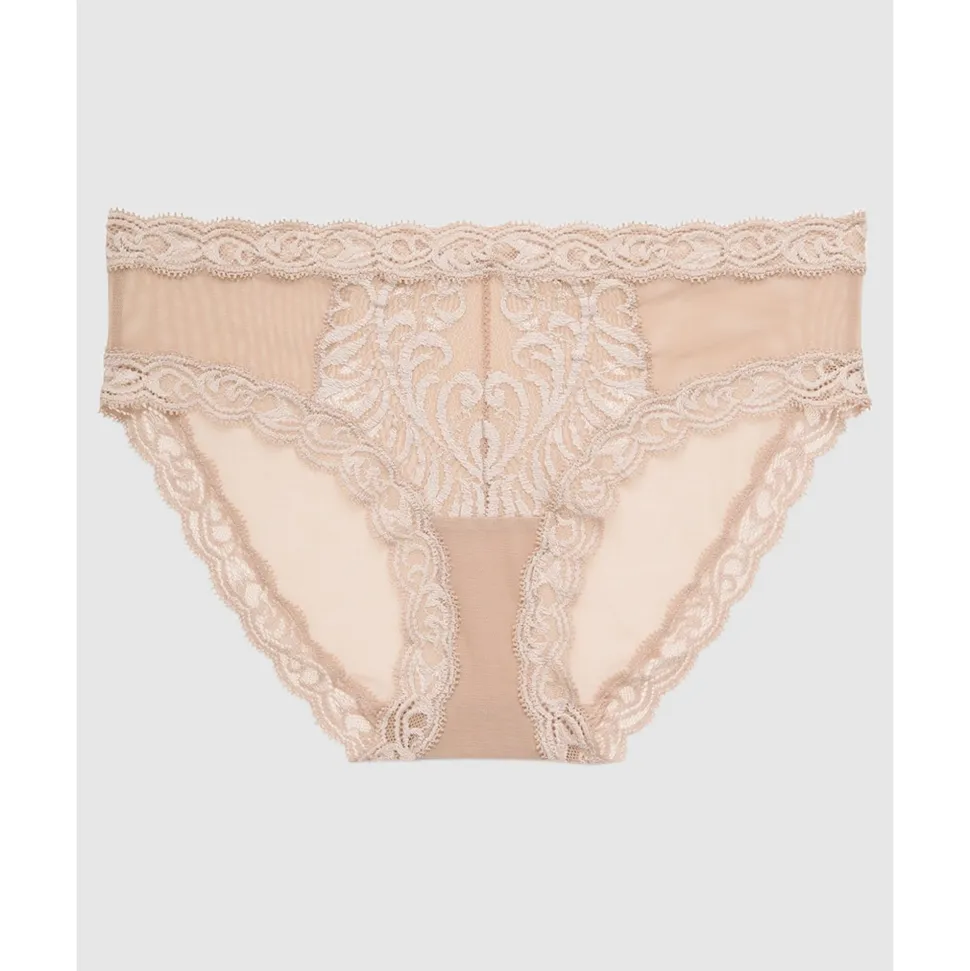Buy Feathers Low Rise Lace Hipster Brief Cafe