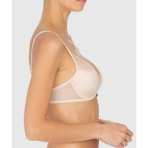 Buy Flora Contour Wired Padded Demi Cup Lace Bra Cameo Rose/Cashmere