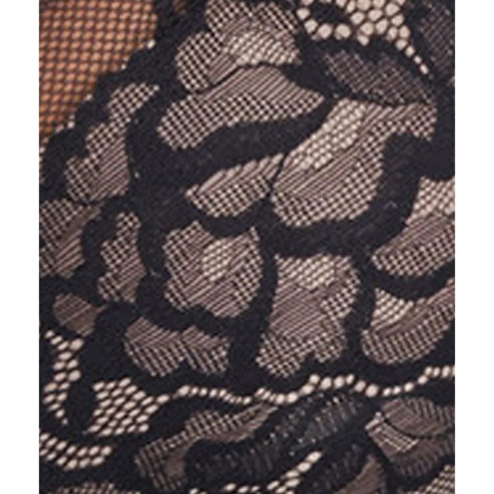 Buy Flora Contour Wired Padded Demi Cup Lace Bra Black/It Mocha