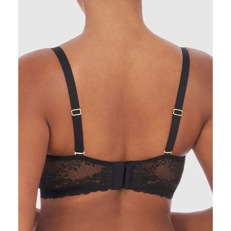 Buy Heavenly Wired Convertible Sheer Lace Balconette Bra Black
