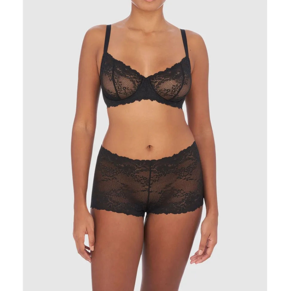 Buy Heavenly Wired Convertible Sheer Lace Balconette Bra Black