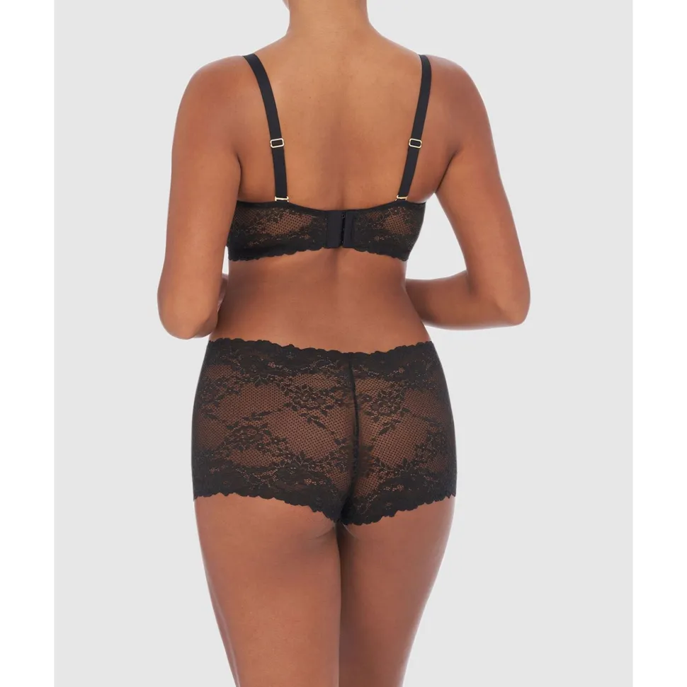 Buy Heavenly Wired Convertible Sheer Lace Balconette Bra Black