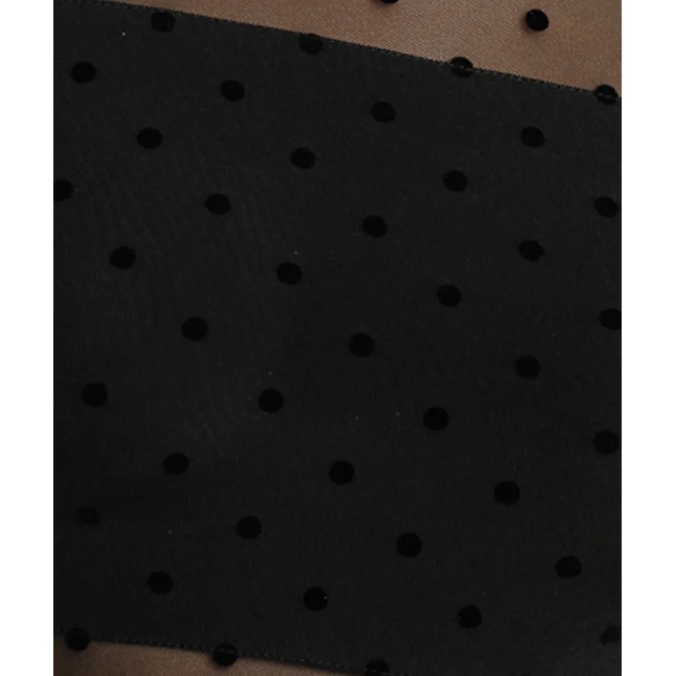 Buy High Neck Sheer Polkadot Long Sleeve Bodysuit