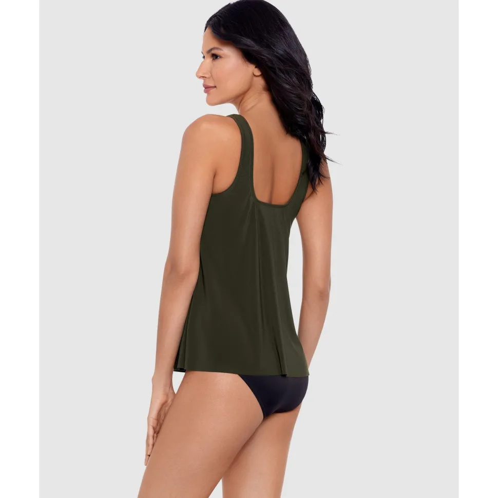 Buy Illusionists Ursula DD Cup High Neck Underwired Tankini Top-Nori