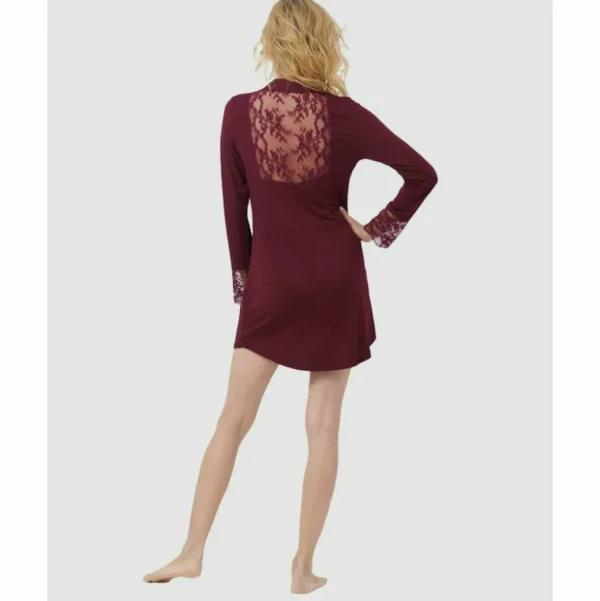 Buy Lace Back Long Sleeve Sleepshirt