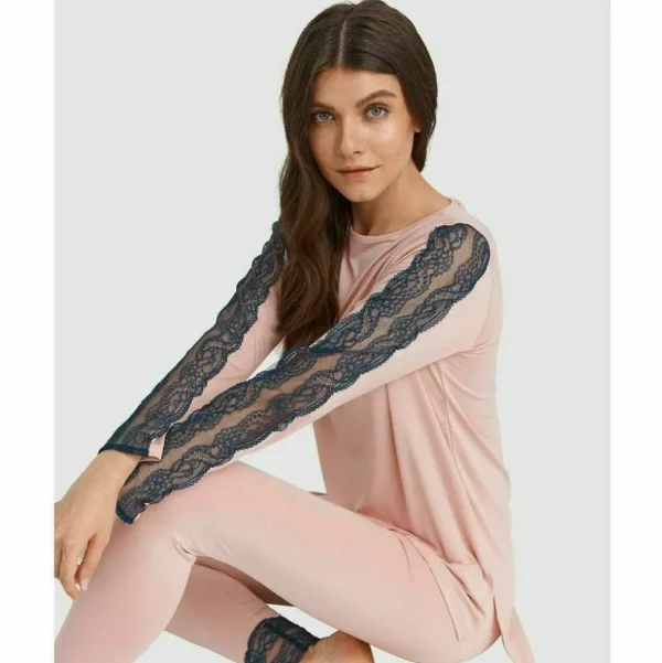 Buy Lace Trim Pyjama Set