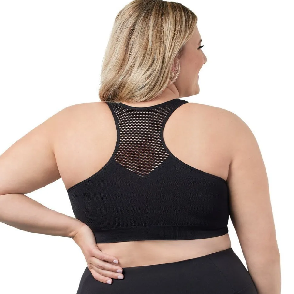 Buy Lea Plus Size Wireless Racerback Sports Bra-Black