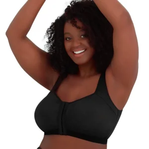 Buy Lillian Wirefree Back Smoothing Front Close Bra-Black