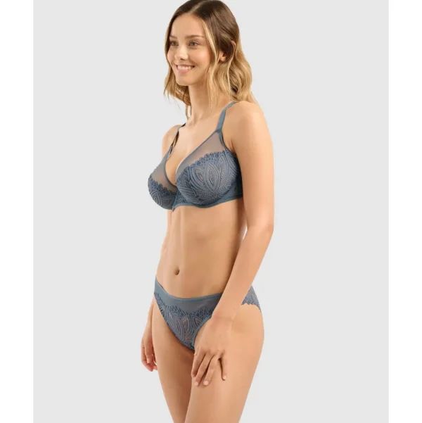 Buy Lisa High Cut Brazilian Lace Brief-Vintage Indigo
