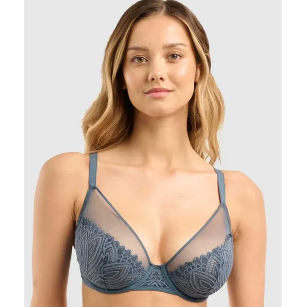 Buy Lisa Unlined Full Cup Underwire Lace Bra-Vintage Indigo