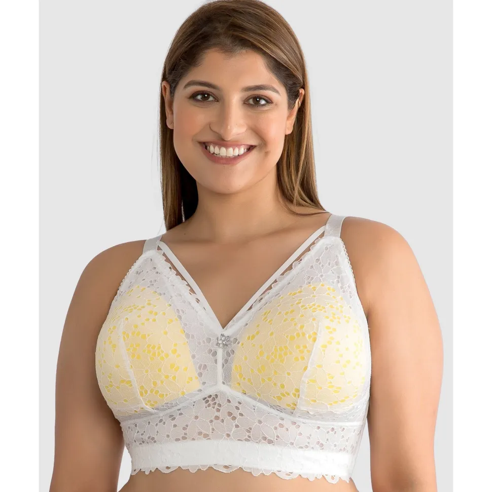 Buy Mia Daisy Wirefree Padded Longline Lace Bralette