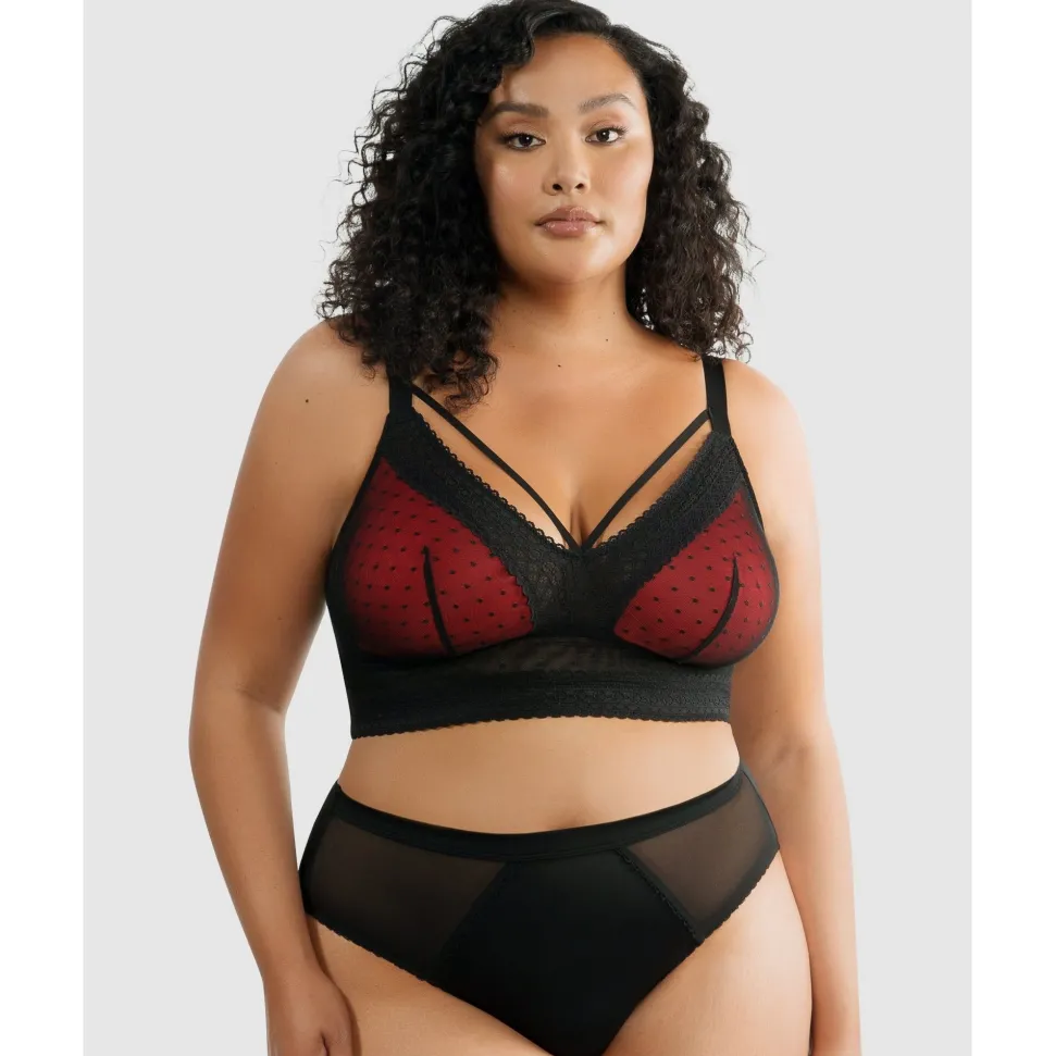 Buy Mia Dot Longline Padded Lace Bralette