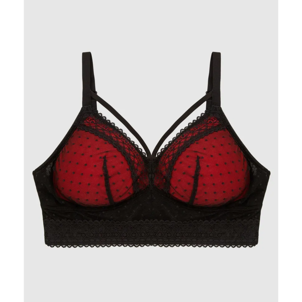 Buy Mia Dot Longline Padded Lace Bralette