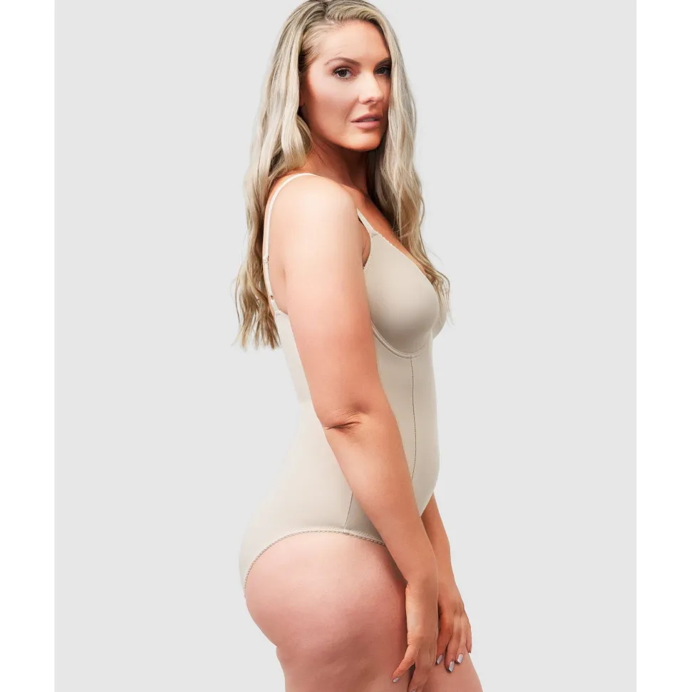 Buy Moulded Underwire Cup Shaping Bodysuit-Light Beige