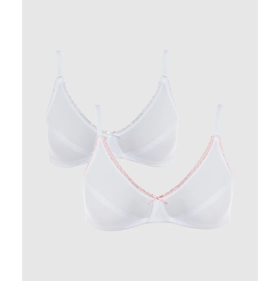 Buy My First Bra Pure Cotton & Lace Bra 2 Packs