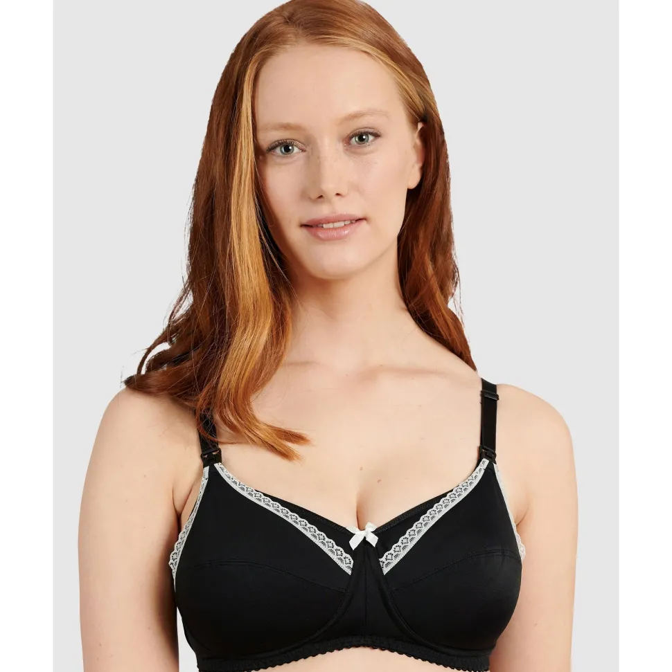 Buy New Caresse Soft Microfibre Wireless Nursing Bra-Black
