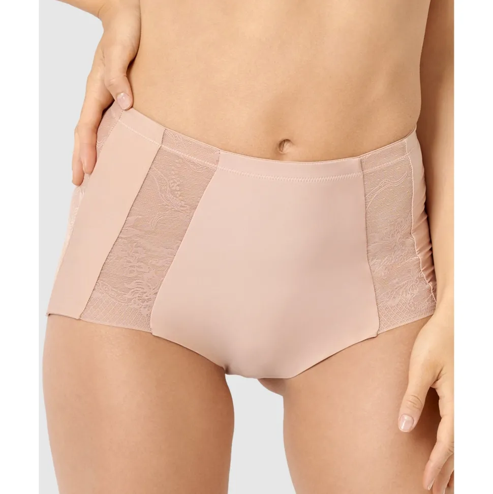 Buy Perfect Shape High Waist Lace & Microfiber Brief-Nude
