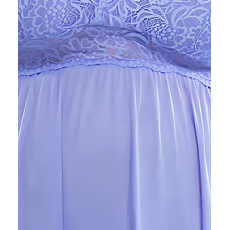 Buy Plus Size Long Sleeveless Lace & Nylon Nightgown