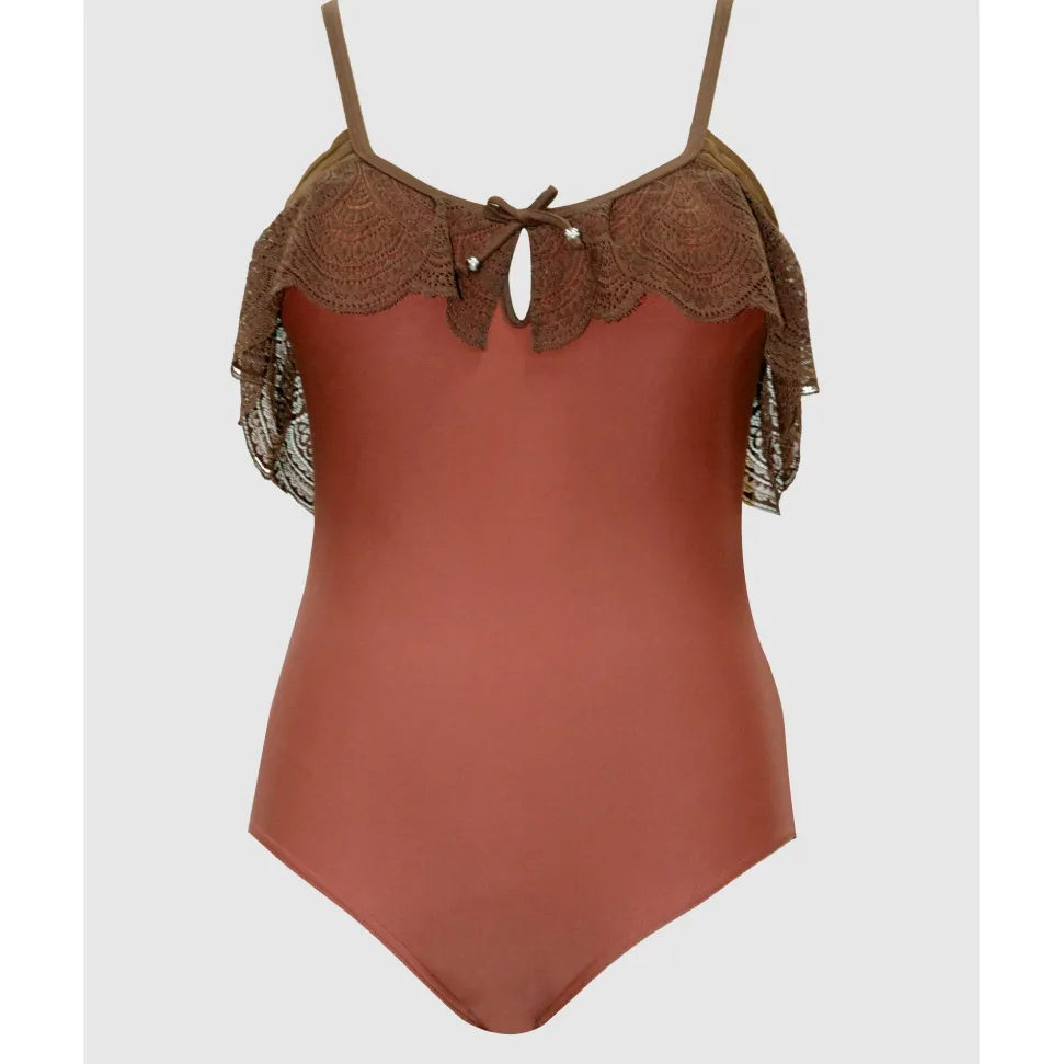 Buy Pure Underwired One Piece Swimsuit with Lace Ruffle