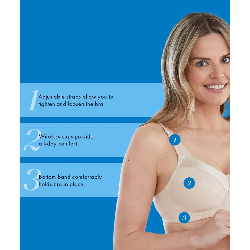 Buy Satin Trim Wirefree Unlined Cotton Bra