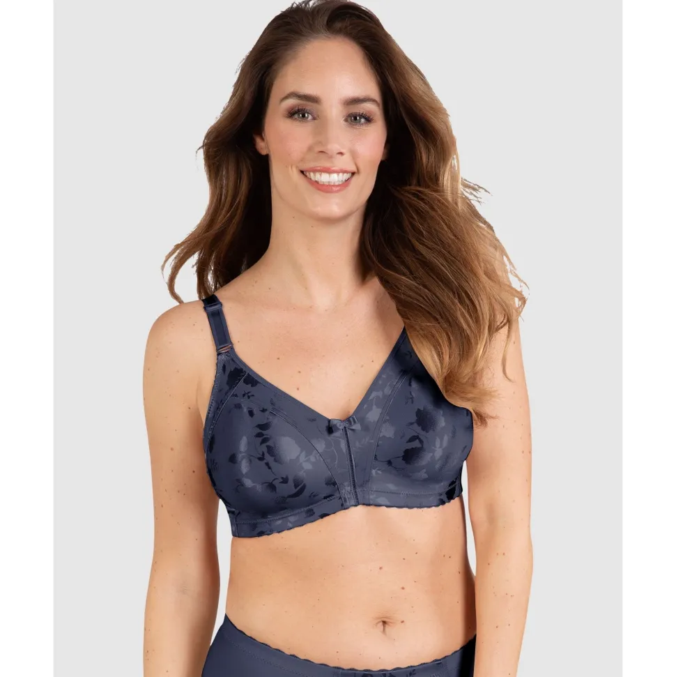 Buy Satin Wide Strap Wireless Minimiser Bra