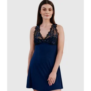 Buy Short Viscose & Lace Nightie with Bust Support