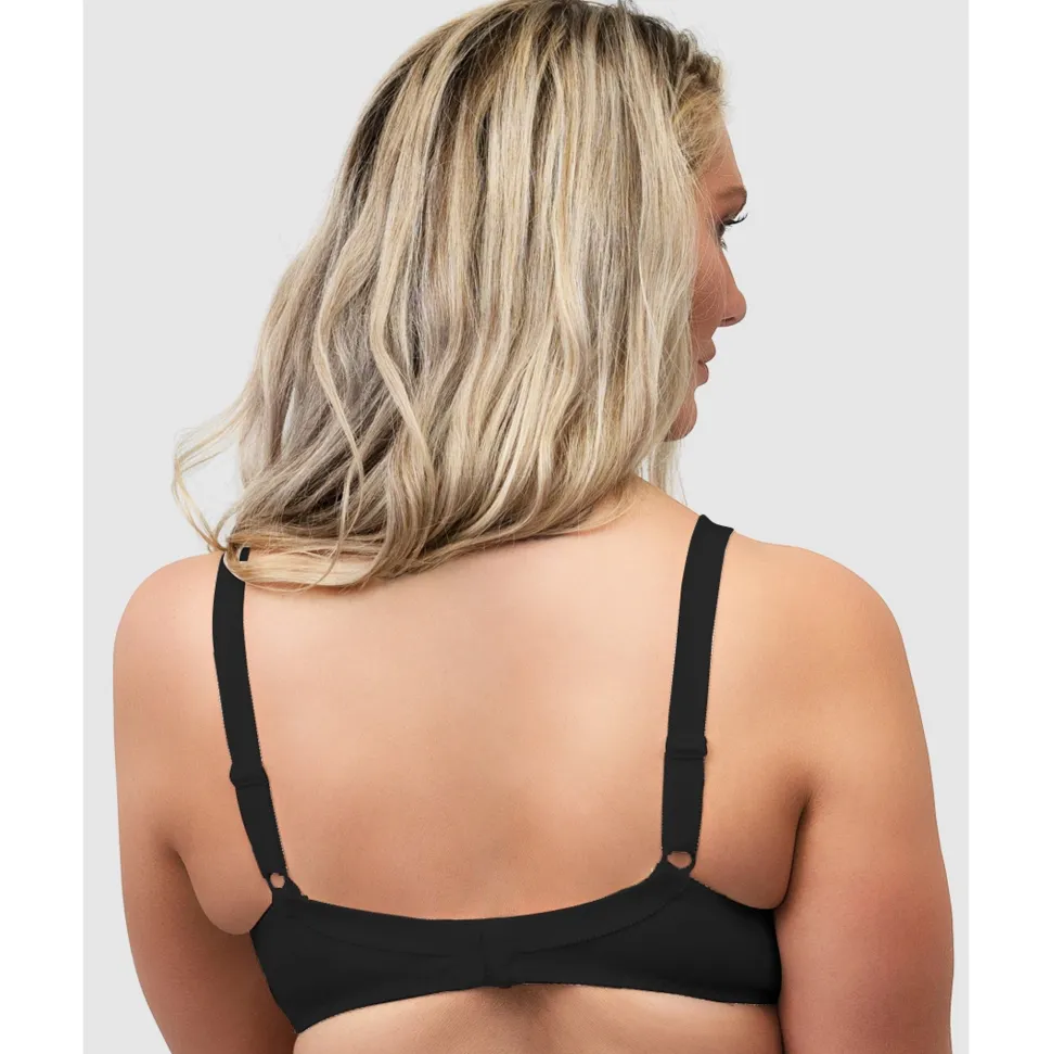 Buy Side Smoothing Organic Cotton Wirefree Minimiser Bra-Black