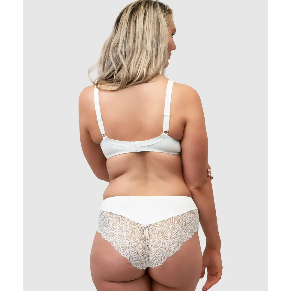 Buy Side Smoothing Organic Cotton Wirefree Minimiser Bra-White