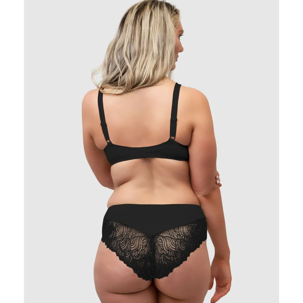 Buy Side Smoothing Organic Cotton Wirefree Minimiser Bra-Black