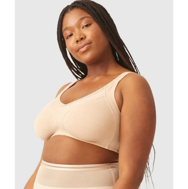 Buy Side Smoothing Organic Cotton Wirefree Minimiser Bra-Light Beige