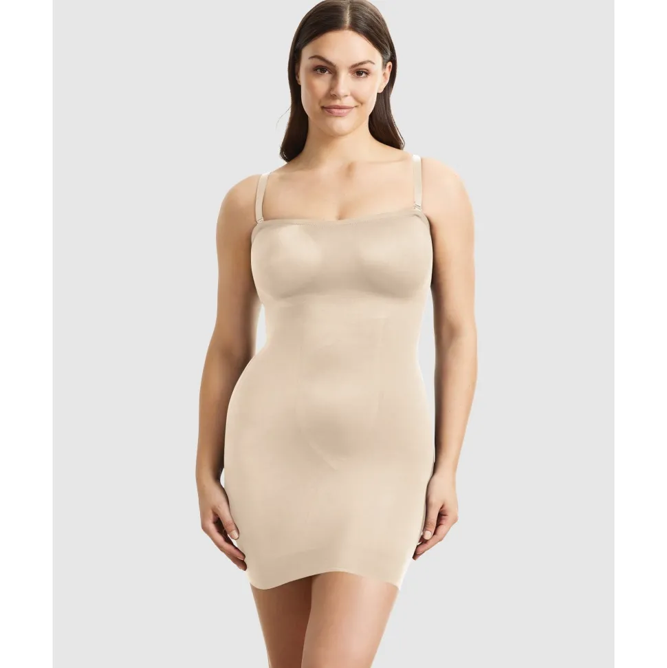 Buy Sleek Essentials Convertible-to-Strapless Shaper Slip-Warm Beige