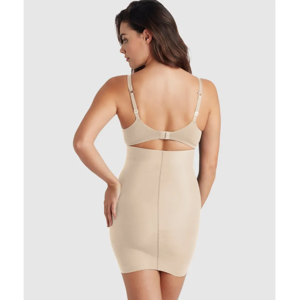 Buy Sleek Essentials High Waist Shaper Slip Skirt-Warm Beige