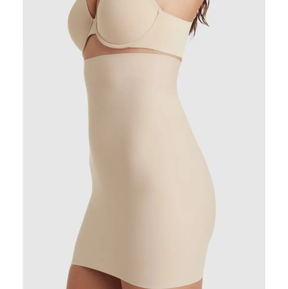 Buy Sleek Essentials High Waist Shaper Slip Skirt-Warm Beige